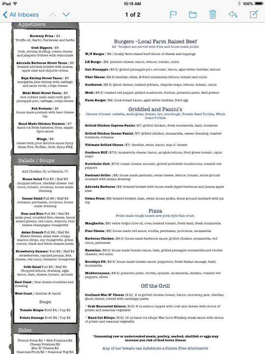 Wooden Pickle - Marion, VA menu_pic