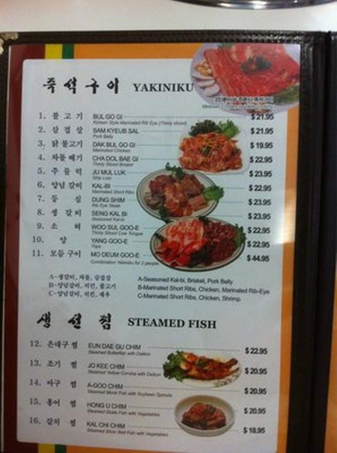 Yakiniku Jang Su - Aiea, HI menu_pic