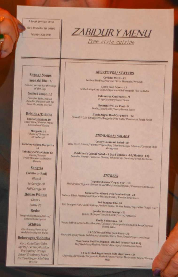 Zabidury Freestyle Cuisine - New Rochelle, NY menu_pic