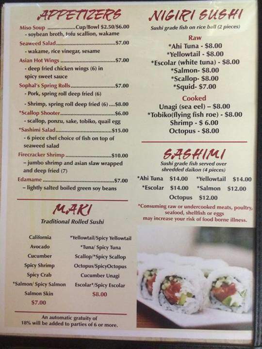 Zanmai Sushi - Lander, WY menu_pic