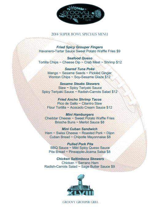 Groovy Grouper Grill - Destin, FL menu_pic
