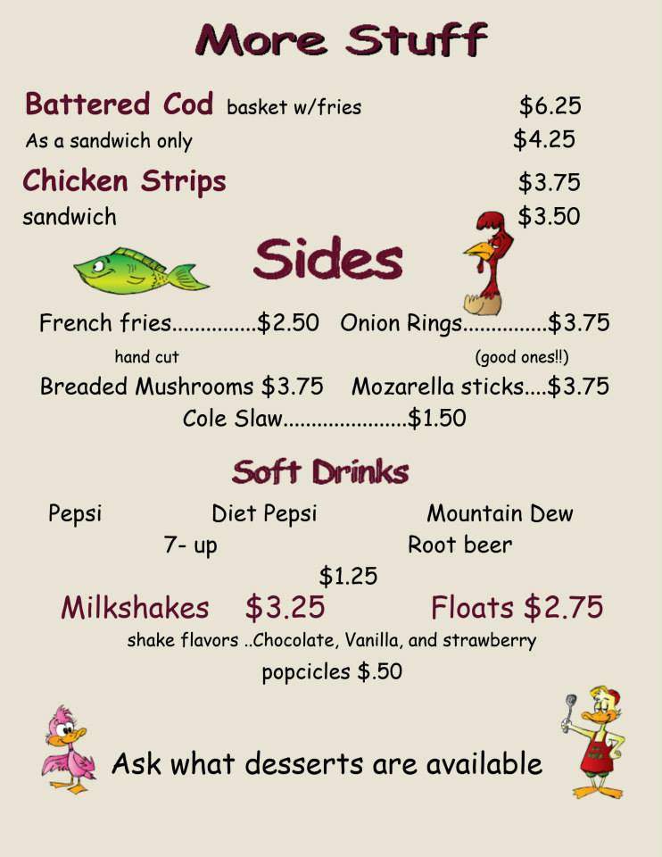 Ducky's Pub and Grill - Butler, OH menu_pic