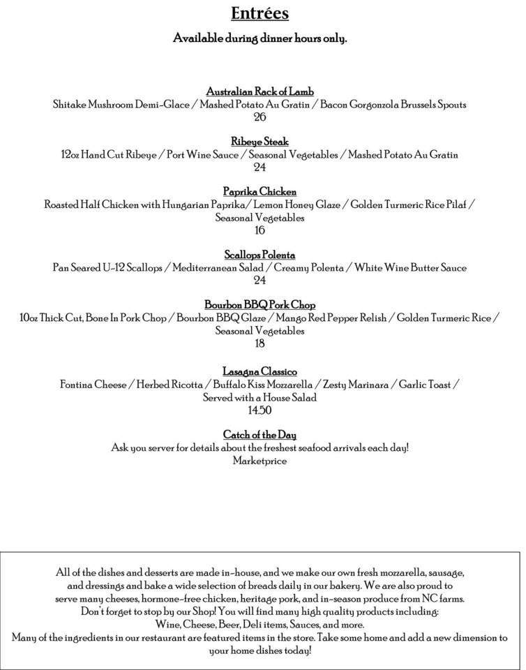 Olde Hickory Station - Hickory, NC menu_pic