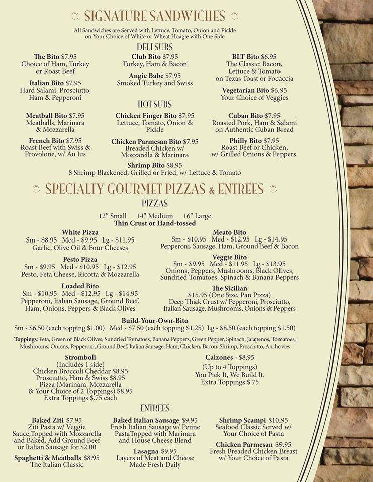 riverboat pizza company menu