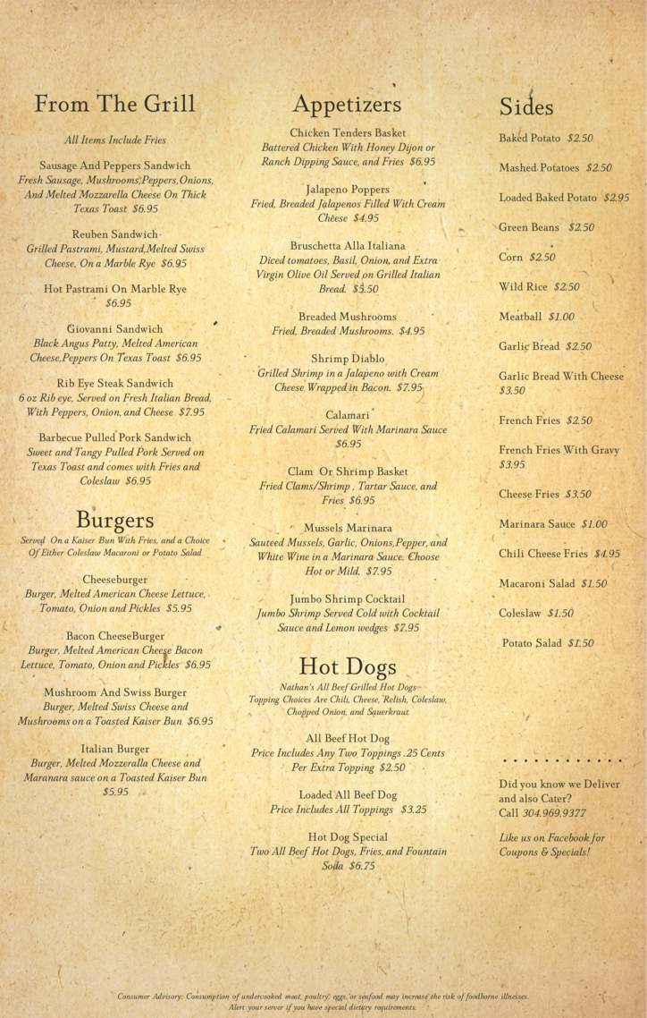 Clarksburg Diner - Clarksburg, WV menu_pic