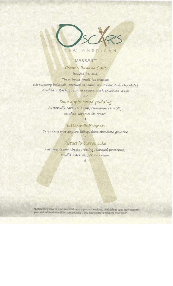 Oscar's New American - Yarmouth, ME menu_pic