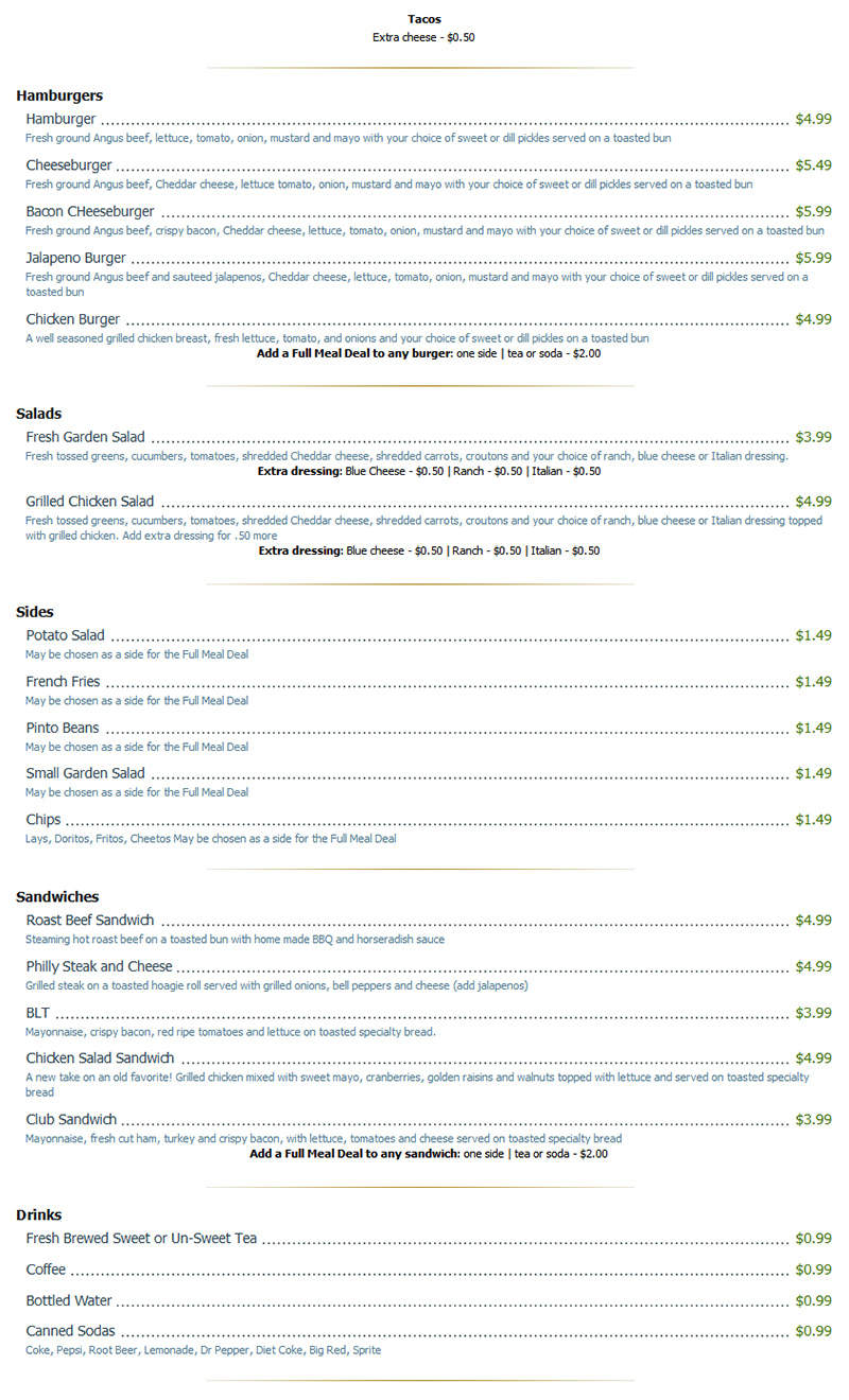 Jimmy Burgers - Pipe Creek, TX menu_pic