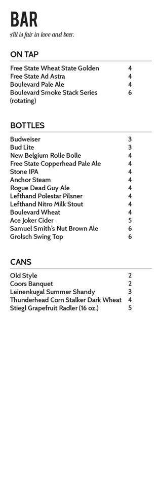 The Roost - Lawrence, KS menu_pic