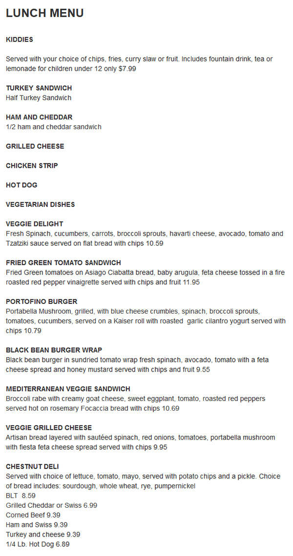 Randevu - Cashiers, NC menu_pic