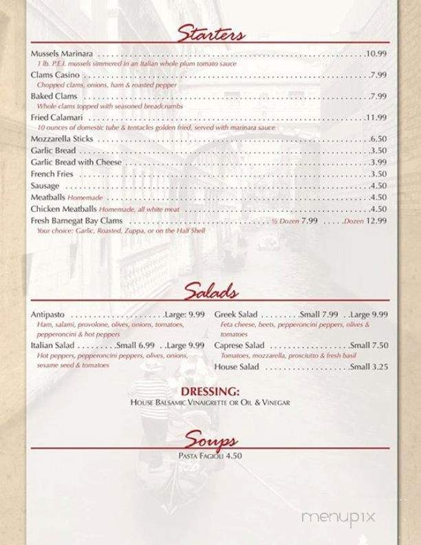 Calabria Ristorante - Beach Haven, NJ menu_pic