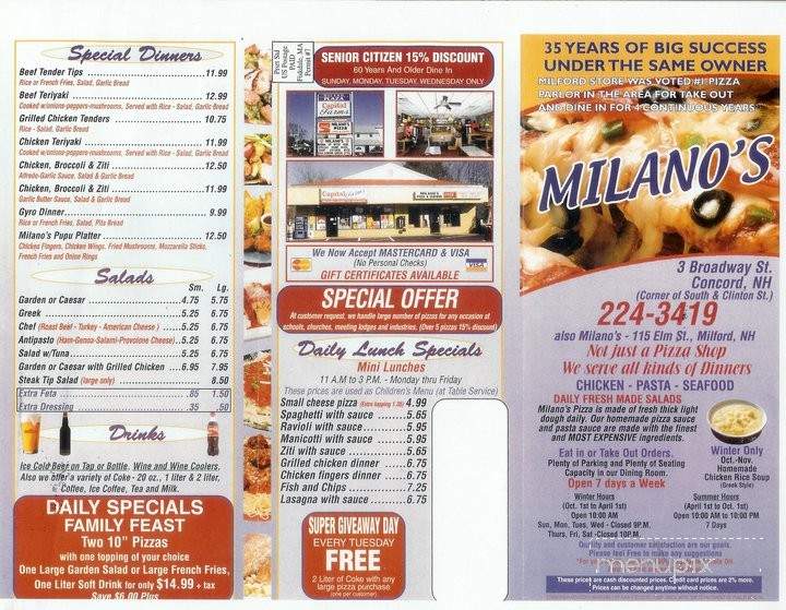 Milano's Pizza - Bowie, TX menu_pic