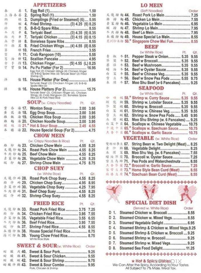 Chin's Kitchen - Ludlow, MA menu_pic