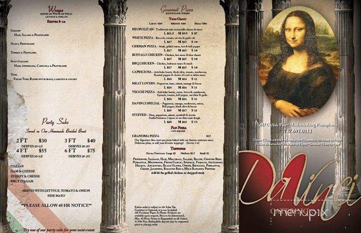 Da Vinci Italian Eatery - Mechanicsburg, PA menu_pic