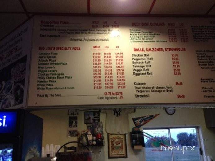 Big Joe's Pizza And Pasta - Haslet, TX menu_pic
