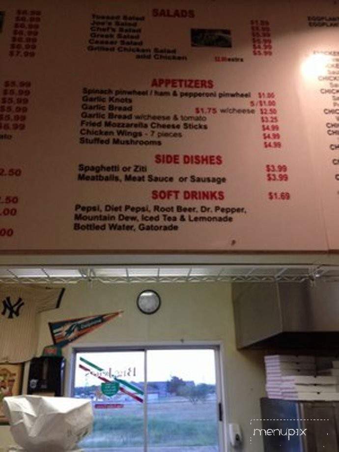 Big Joe's Pizza And Pasta - Haslet, TX menu_pic