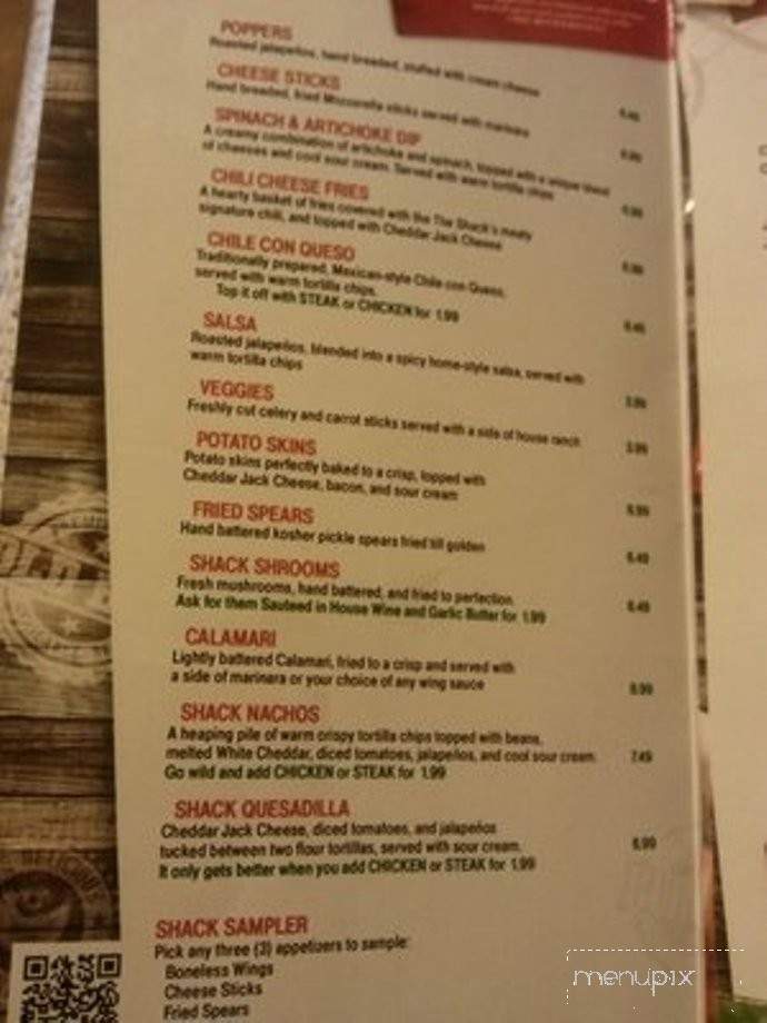 Wing Shack Bar and Grill - El Paso, TX menu_pic