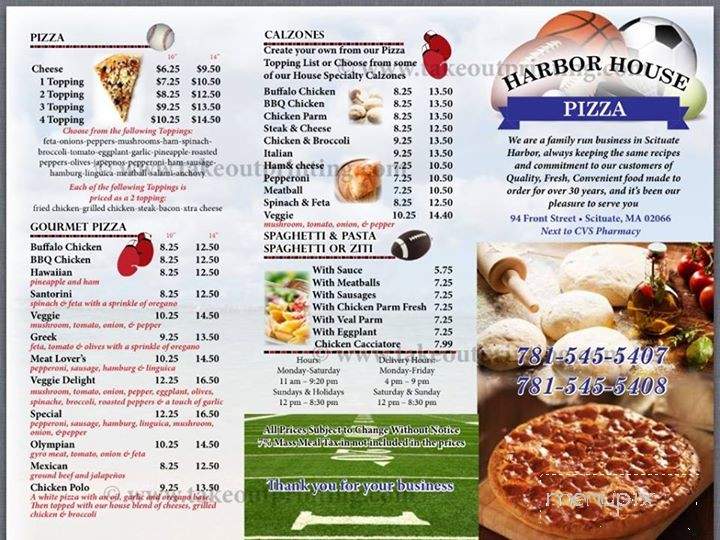 Harbor House Of Pizza - Scituate, MA menu_pic