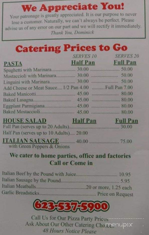 Little Sicily Pizza - Surprise, AZ menu_pic