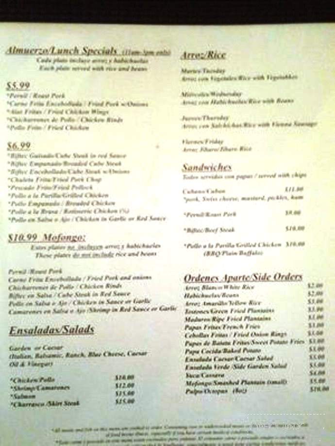 Andrea's - Hartford, CT menu_pic