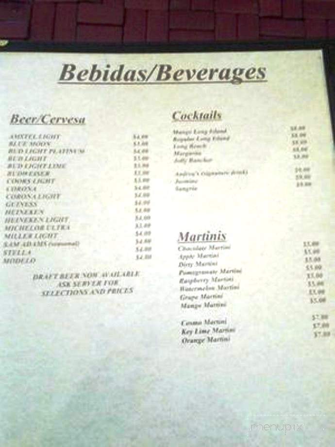 Andrea's - Hartford, CT menu_pic