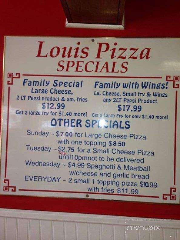 Menu of Loui&#39;s Pizza in Biddeford, ME 04005