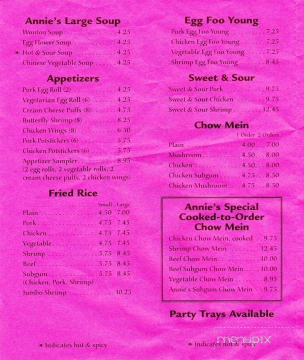 Annie's Wok - Circle Pines, MN menu_pic
