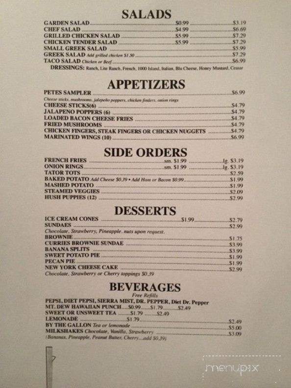 Pete's Of Simpsonville - Simpsonville, SC menu_pic