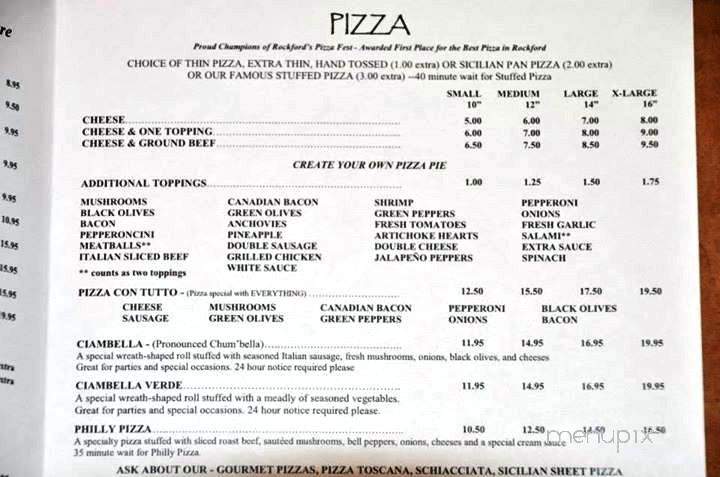 Altamore Ristorante - Rockford, IL menu_pic