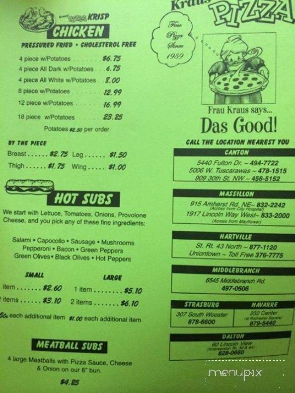 Kraus Pizza Co - Massillon, OH menu_pic