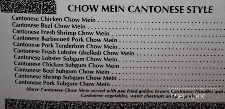 Chen's Cantonese Chef - Loves Park, IL menu_pic