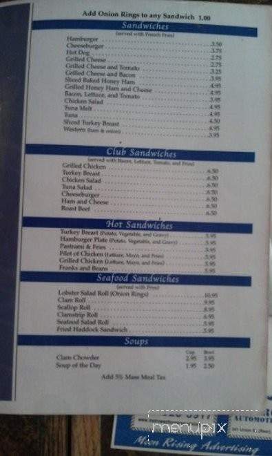 Nicky's - Wrentham, MA menu_pic