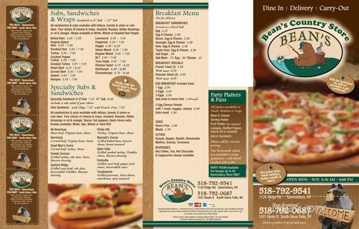 Bean's Country Store - Queensbury, NY menu_pic