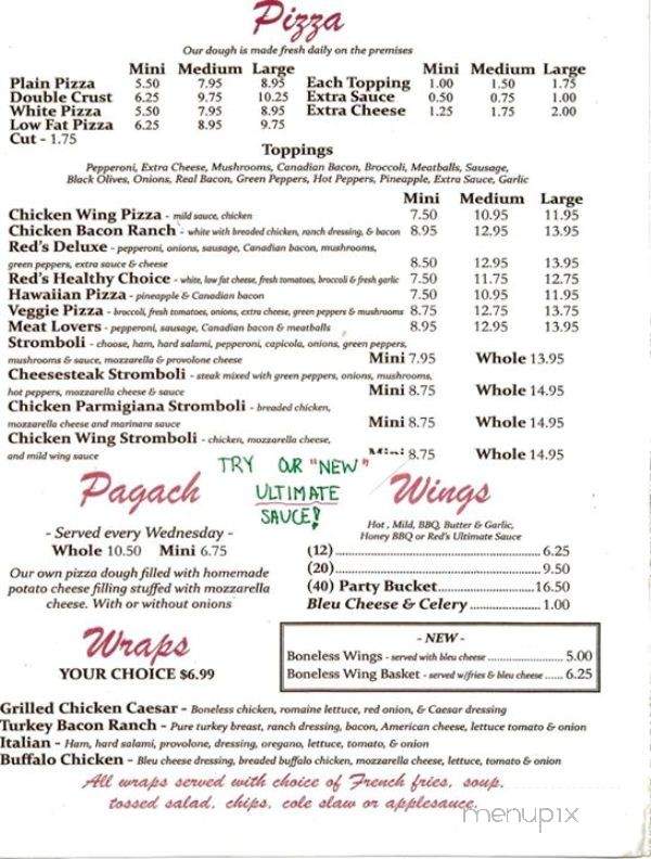 Red's Subs & Pizza - Hunlock Creek, PA menu_pic