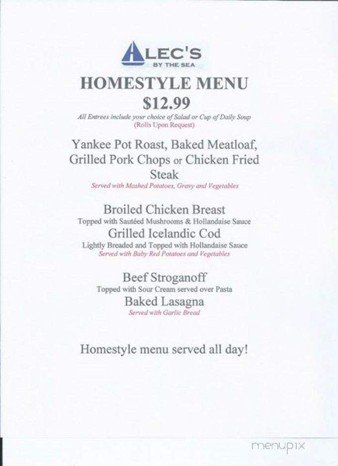 Alec's By The Sea - Ocean Shores, WA menu_pic