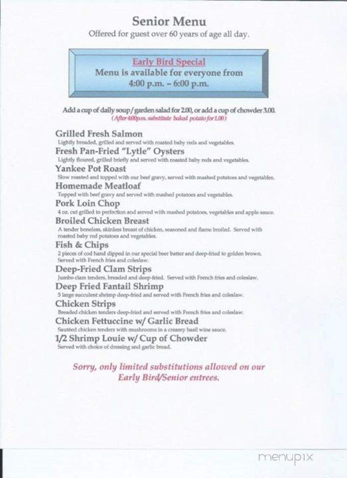 Alec's By The Sea - Ocean Shores, WA menu_pic