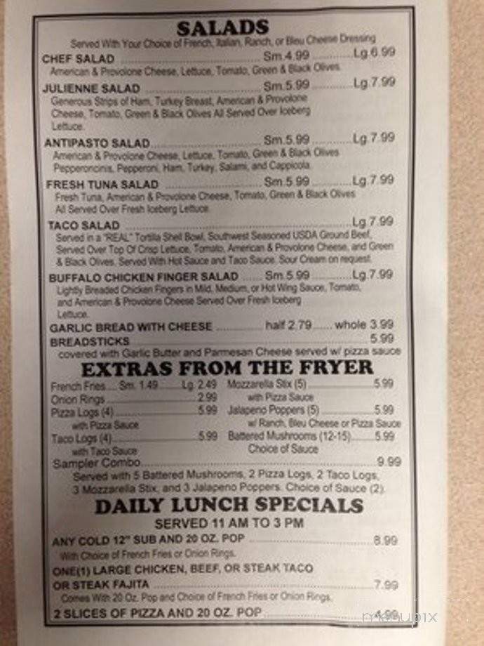 Town Line Pizzeria - Alden, NY menu_pic
