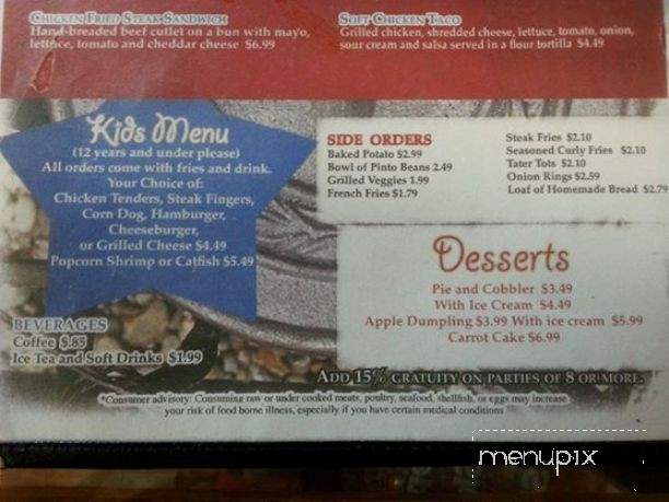 Filipp's Cafe - Danbury, TX menu_pic