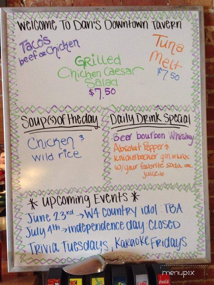 Dan's Downtown Tavern - Saline, MI menu_pic
