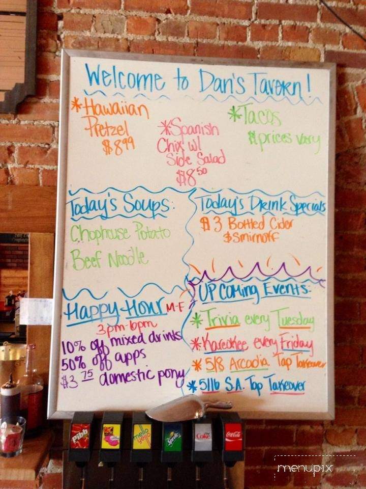 Dan's Downtown Tavern - Saline, MI menu_pic