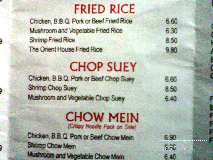 Orient Restaurant-Tavern - Sudbury, ON menu_pic