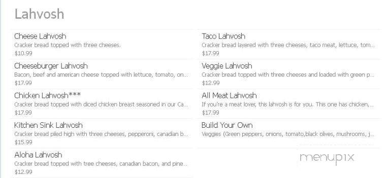 Parrot's Cay Tavern & Grill - Grand Forks, ND menu_pic