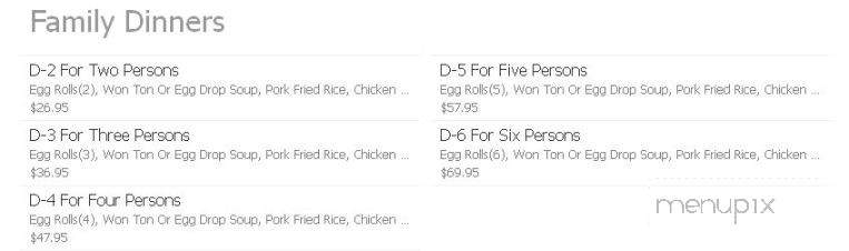 Ming Yat Restaurant - North Augusta, SC menu_pic