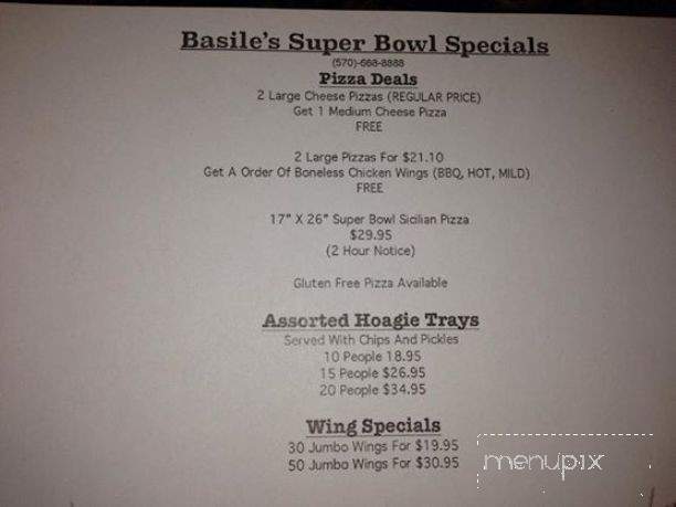 Basile's Italian Restaurant & Pizza - Tamaqua, PA menu_pic