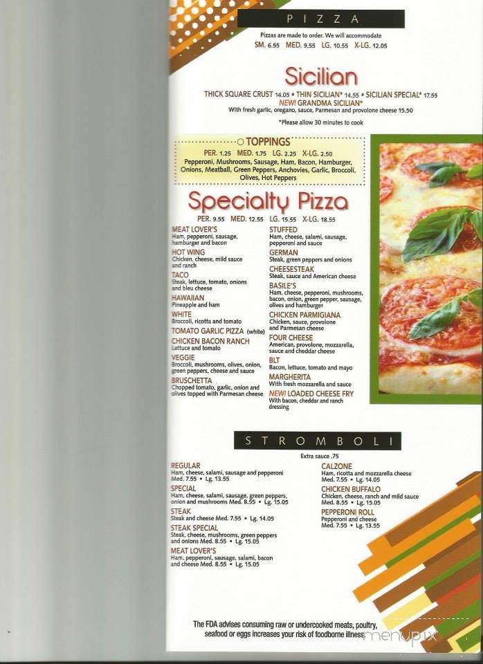 Basile's Italian Restaurant & Pizza - Tamaqua, PA menu_pic