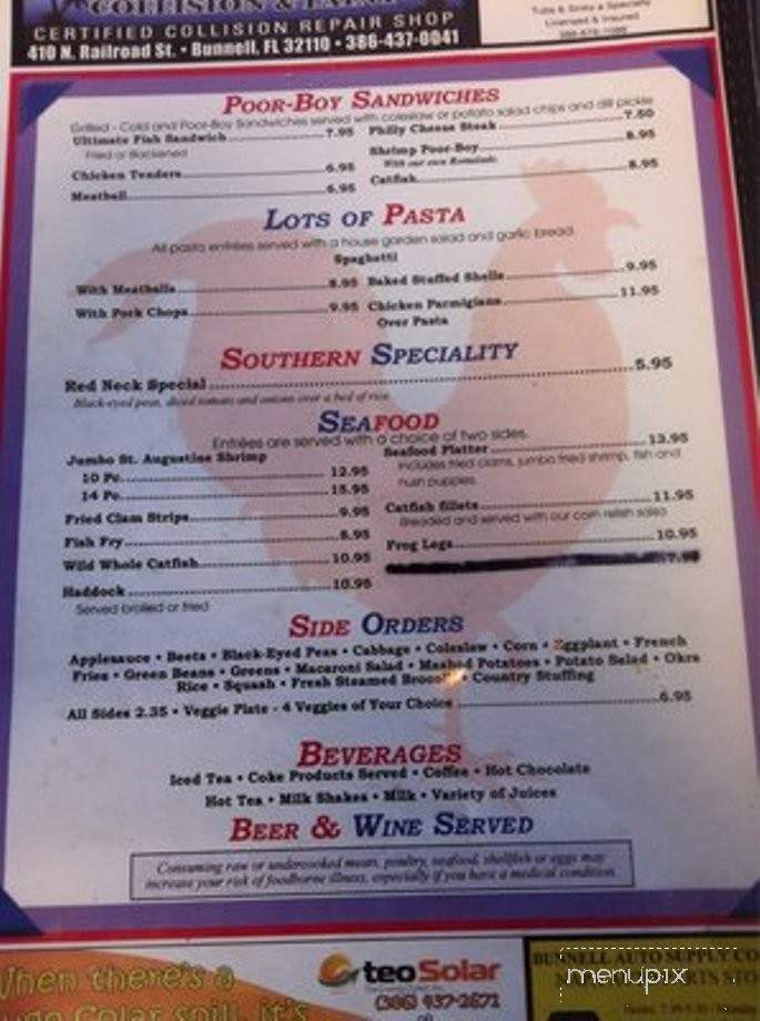Chicken Pantry Restaurant - Bunnell, FL menu_pic