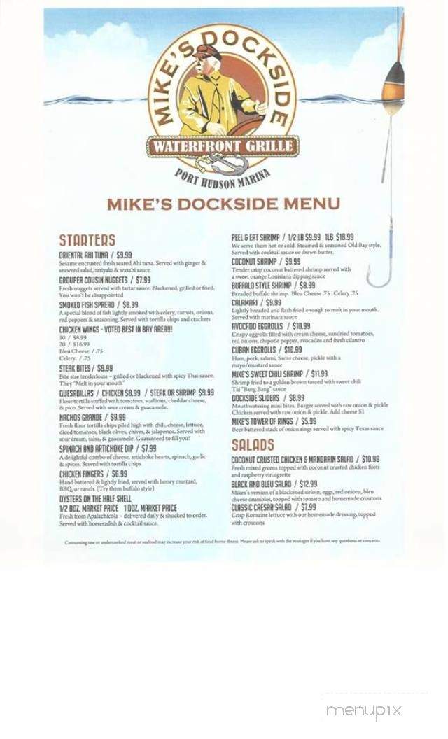 Mike's Dockside - Hudson, FL menu_pic