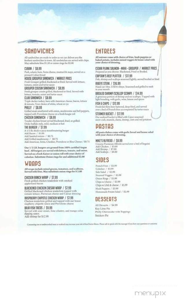 Mike's Dockside - Hudson, FL menu_pic