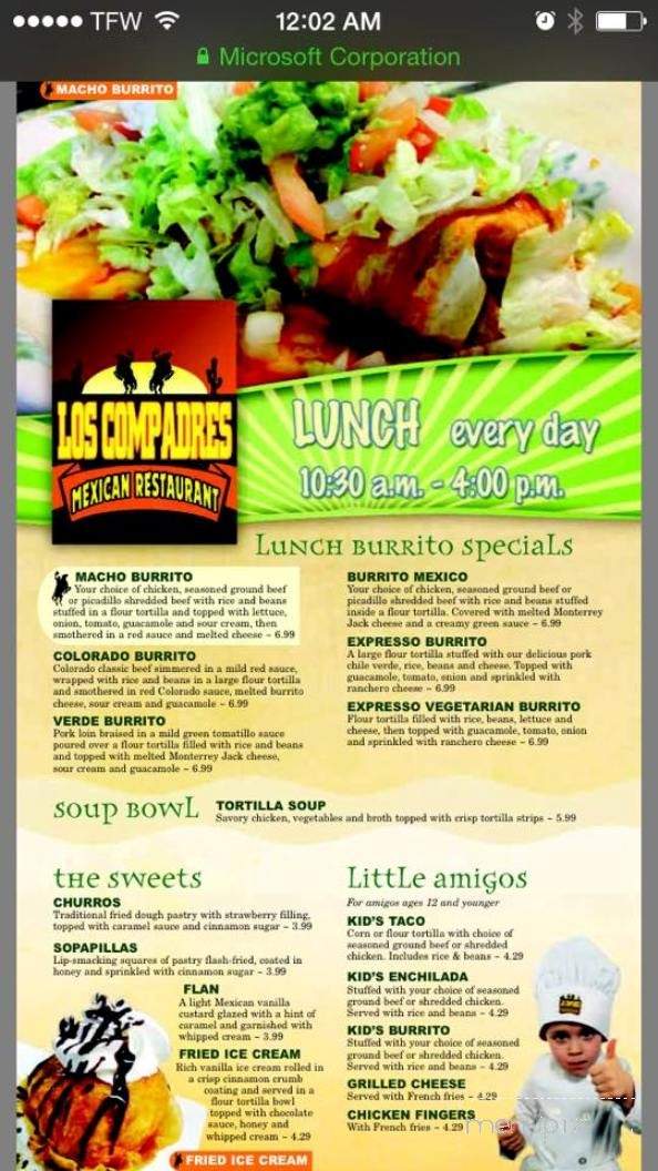 Los Compadres - Gillette, WY menu_pic