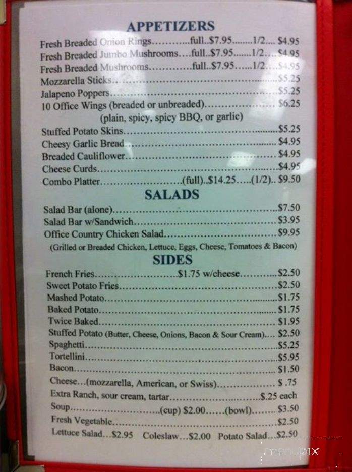 The Wedron Office - Ottawa, IL menu_pic