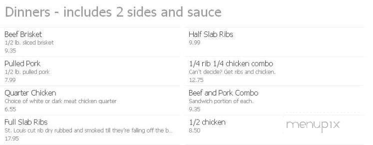Northside BBQ - La Porte, IN menu_pic